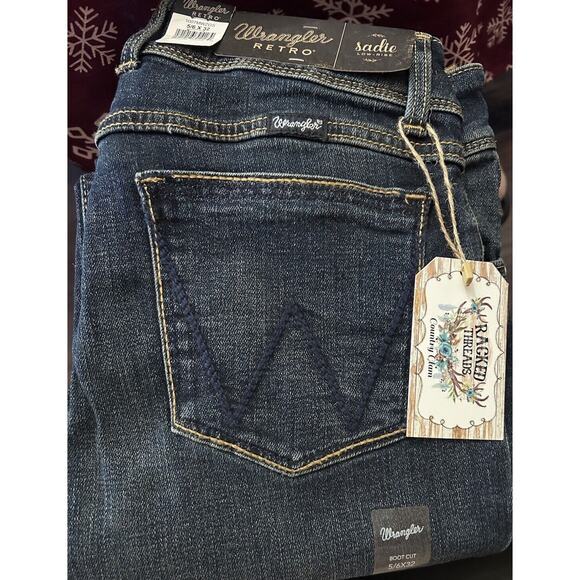 Wrangler Womens 9/10 31 X 30 Retro Sadie Bootcut‎ Low Rise Jeans Western Cowgirl - Picture 2 of 8